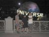 Outside Universal Studios at night