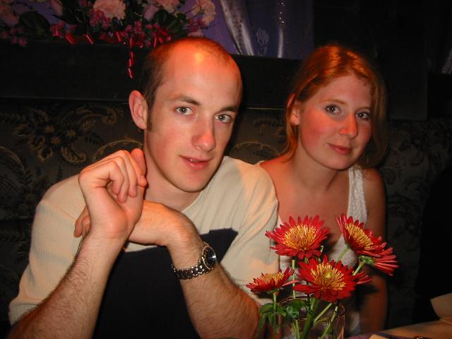 Reuben and Sues in the restaurant