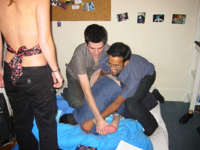 Nim and Matt have some fun on Dan's bed